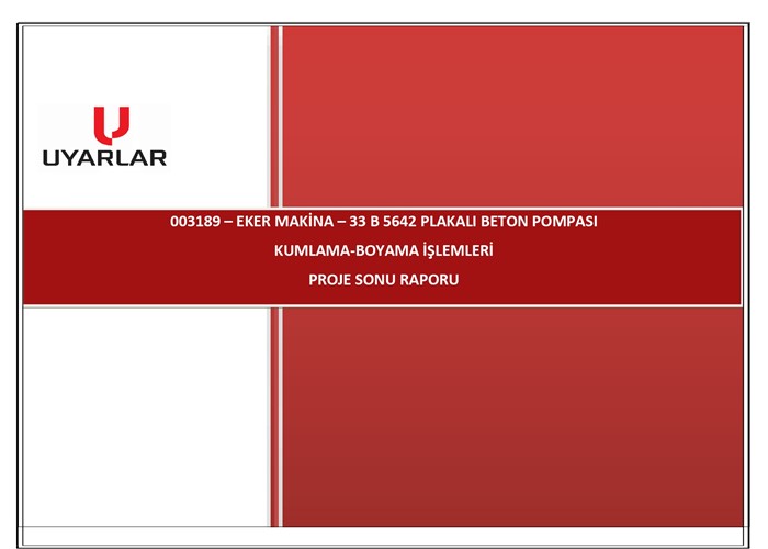 Çimsa Hazır Beton - Pompa Kumlama/Boyama ve Revize İşlemi