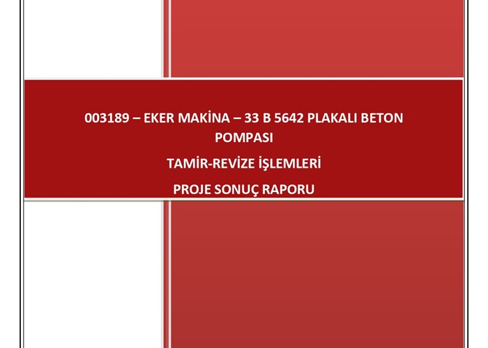 Çimsa Hazır Beton - Pompa Kumlama/Boyama ve Revize İşlemi